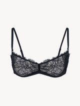 Bandeau Bra in black Italian Jacquard lace_0