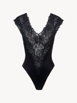 Bodysuit in black Italian Jacquard lace_0