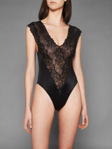 Bodysuit in black Italian Jacquard lace_1