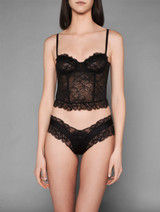 Underwired corset in black Italian Jacquard lace_1
