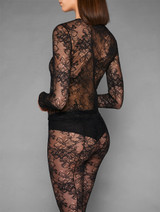 Top in black Italian Jacquard lace_2