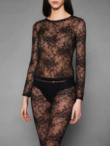 Top in black Italian Jacquard lace_1