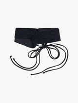 Headband in black Italian Jacquard lace_0