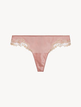 Pink silk satin thong with frastaglio_0