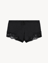 Black cotton sleep shorts_0