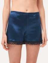 Short pajamas in royal blue silk stretch with lace_3