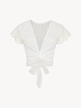 White cotton crop top_0