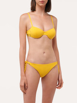 Balconette Bikini Top in yellow with logo_1