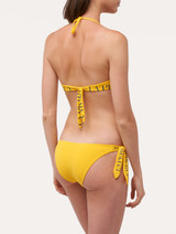 Balconette Bikini Top in yellow with logo_2
