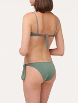 Balconette Bikini Top in khaki green with logo_3