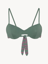 Balconette Bikini Top in khaki green with logo_0