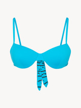 Balconette Bikini Top in turquoise with logo_0