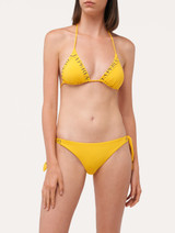 Triangle bikini top in yellow with logo_1