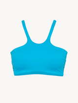 Unpadded bikini top in turquoise_0