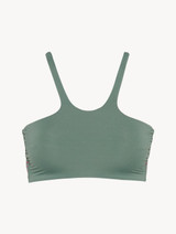 Unpadded bikini top in khaki green_0