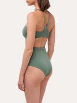 Unpadded bikini top in khaki green_2