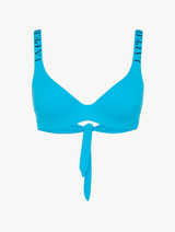 Underwired bikini top in turquoise with logo_0