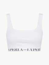 Bralette in white stretch cotton_0