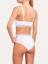 Halter Bralette in white stretch cotton_2