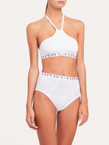 Halter Bralette in white stretch cotton_4