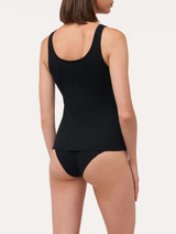 Tank top in black stretch cotton_2