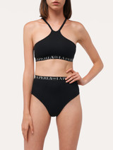 High-waisted brief in black stretch cotton_1