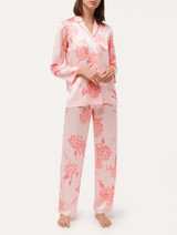 Soft pink floral silk pajama set_1