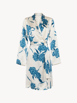 Silk short robe with dusty blue florals_0
