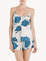Silk short pyjamas with dusty blue florals_2