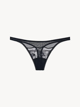 Thong brief in black stretch tulle_0
