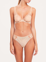 Underwired bra in beige stretch tulle_1
