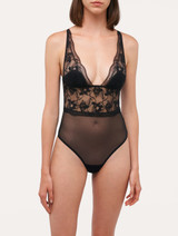 Bodysuit in black sheer stretch tulle_1