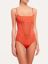 Orange swimsuit with metallic embroidery_3