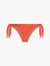 Brazilian bikini briefs in orange with metallic embroidery_0