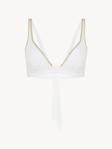 Triangle Bikini Top in white with metallic embroidery_0
