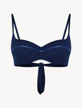 Push-up bikini top in navy with metallic embroidery_0
