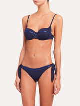 Push-up bikini top in navy with metallic embroidery_1