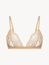 Nude lace triangle bra_0