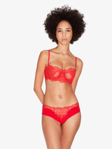 Red underwired bra with macramé_1