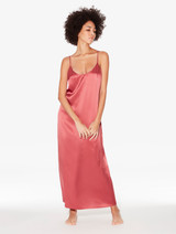 Silk long nightdress in Rose Noisette_1