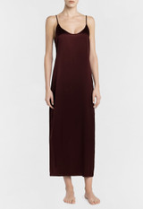 Silk long nightdress in Bordeaux_1