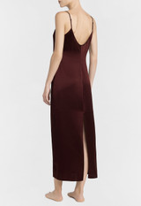 Silk long nightdress in Bordeaux_2