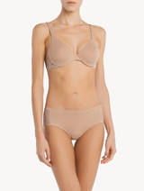 Nude lace and cotton underwired bra_1