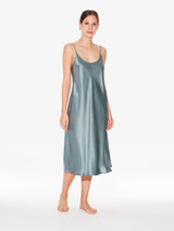 Silk midi nightdress in Frosty Green_1