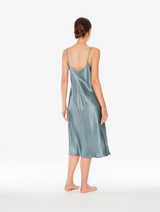 Silk midi nightdress in Frosty Green_2