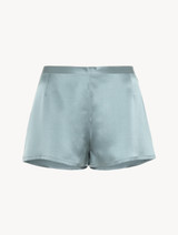 Frosty Green silk pajama shorts_0