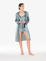 Frosty Green silk pajama shorts_4