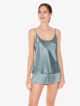 Frosty Green silk pajama shorts_3