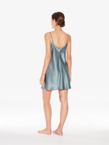 Silk slip dress in Frosty Green_2