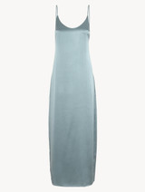Silk long nightdress in Frosty Green_0